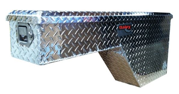 TrailFX Tool Box, Tfx Wheel Well, Single Lid, Diamond Tread, Bright, Polished 16 Gauge Aluminum – 180601