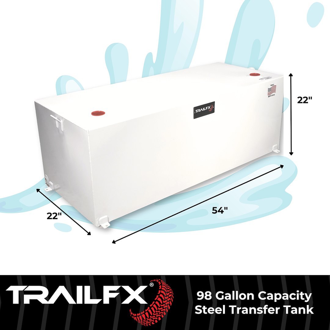 TrailFX Liquid Transfer Tank, Tfx Liquid Transfer, Not DOT Approved for Transport of Flammable Liquids, 98 Gallon Capacity, Rectangular – 21098SW