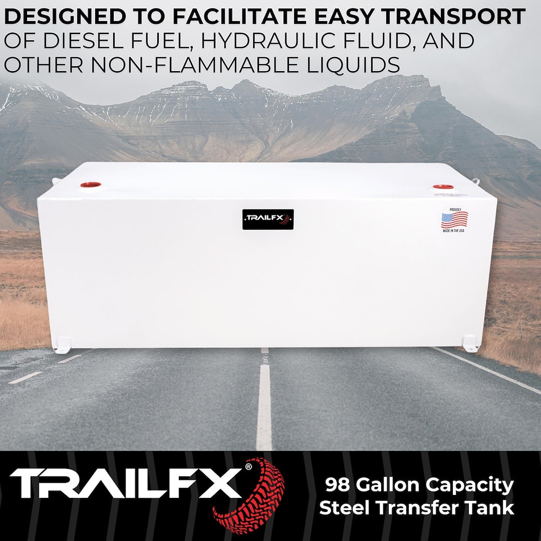 TrailFX Liquid Transfer Tank, Tfx Liquid Transfer, Not DOT Approved for Transport of Flammable Liquids, 98 Gallon Capacity, Rectangular – 21098SW