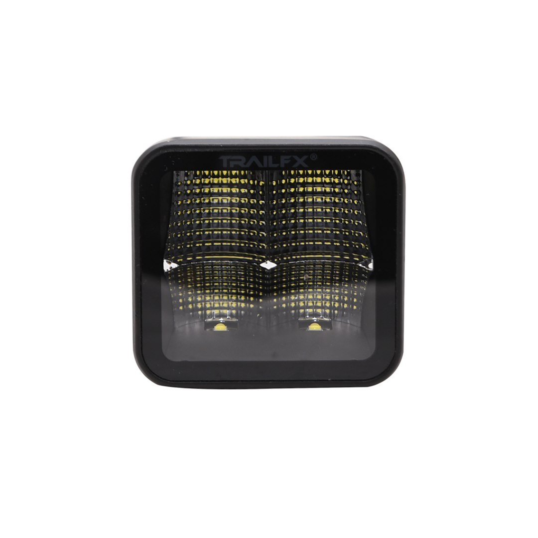 TrailFX Driving/ Fog Light, Tfx LED Lights, LED Bulb, 4 Clear OSRAM5 LED 5 Watt Bulbs, 3 Inch Cube, 20 Watt, 90 Degree Flood Beam – 2X2CFBK