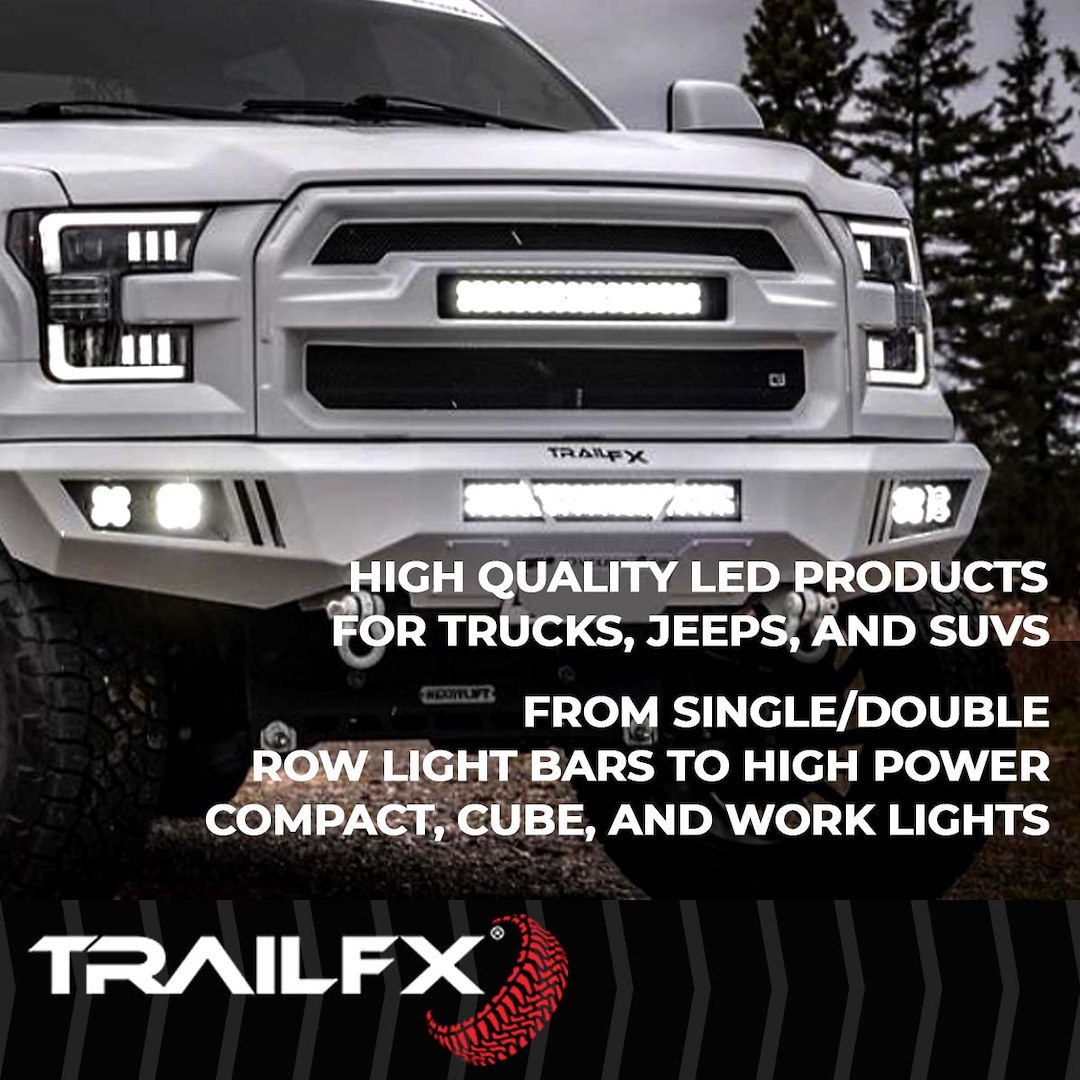 TrailFX Driving/ Fog Light, Tfx LED Lights, LED Bulb, 4 Clear OSRAM5 LED 5 Watt Bulbs, 3 Inch Cube, 20 Watt, 90 Degree Flood Beam – 2X2CFBK