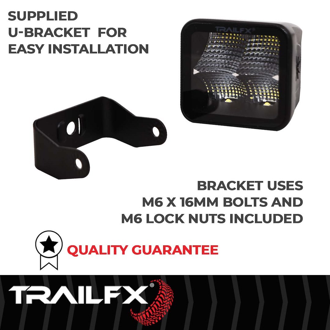 TrailFX Driving/ Fog Light, Tfx LED Lights, LED Bulb, 4 Clear OSRAM5 LED 5 Watt Bulbs, 3 Inch Cube, 20 Watt, 90 Degree Flood Beam – 2X2CFBK