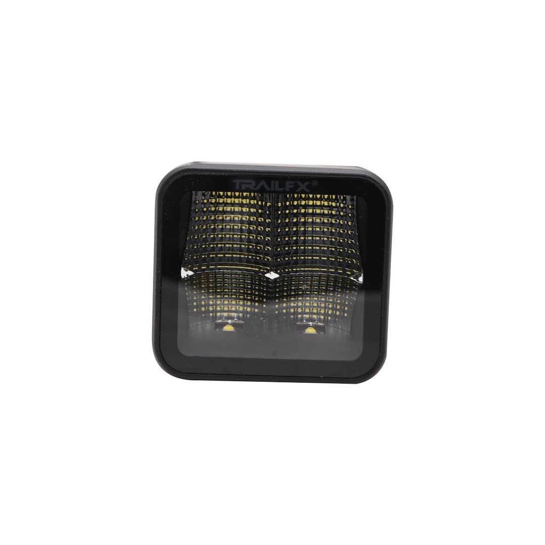 TrailFX Driving/ Fog Light, Tfx LED Lights, LED Bulb, 4 Clear OSRAM5 LED 5 Watt Bulbs, 3 Inch Cube, 20 Watt, 90 Degree Flood Beam – 2X2CFBKPR