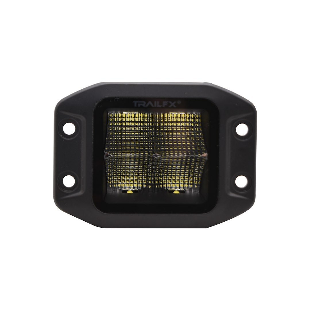 TrailFX Driving/ Fog Light, Tfx LED Lights, LED Bulb, 4 Clear OSRAM5 LED 5 Watt Bulbs, 3 Inch Flush Mount Cube, 20 Watt – 2X2CFFMB
