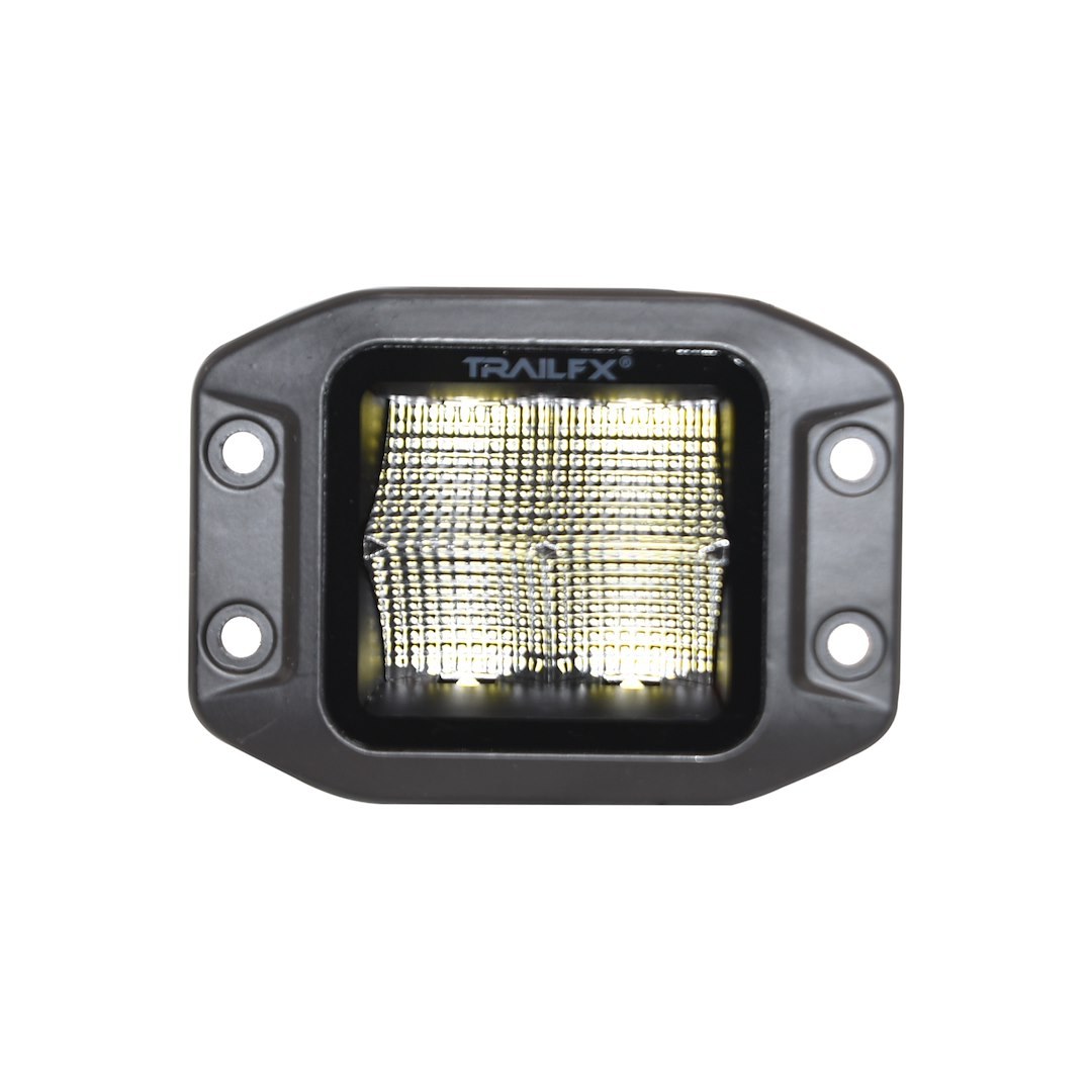 TrailFX Driving/ Fog Light, Tfx LED Lights, LED Bulb, 4 Clear OSRAM5 LED 5 Watt Bulbs, 3 Inch Flush Mount Cube, 20 Watt – 2X2CFFMBPR