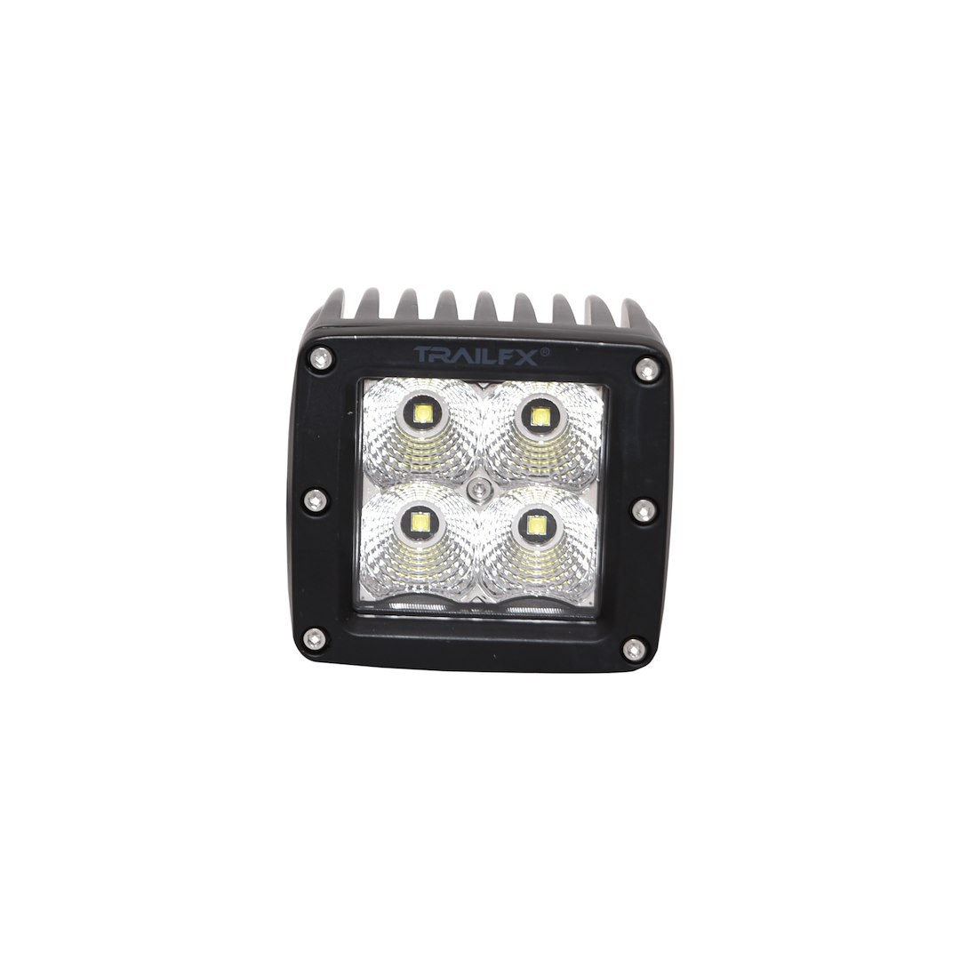 TrailFX Driving/ Fog Light, Tfx LED Lights, LED Bulb, 4 Clear Cree LED 5 Watt Bulbs, 3 Inch Cube, 20 Watt, 90 Degree Flood Beam – 2X2CFPR