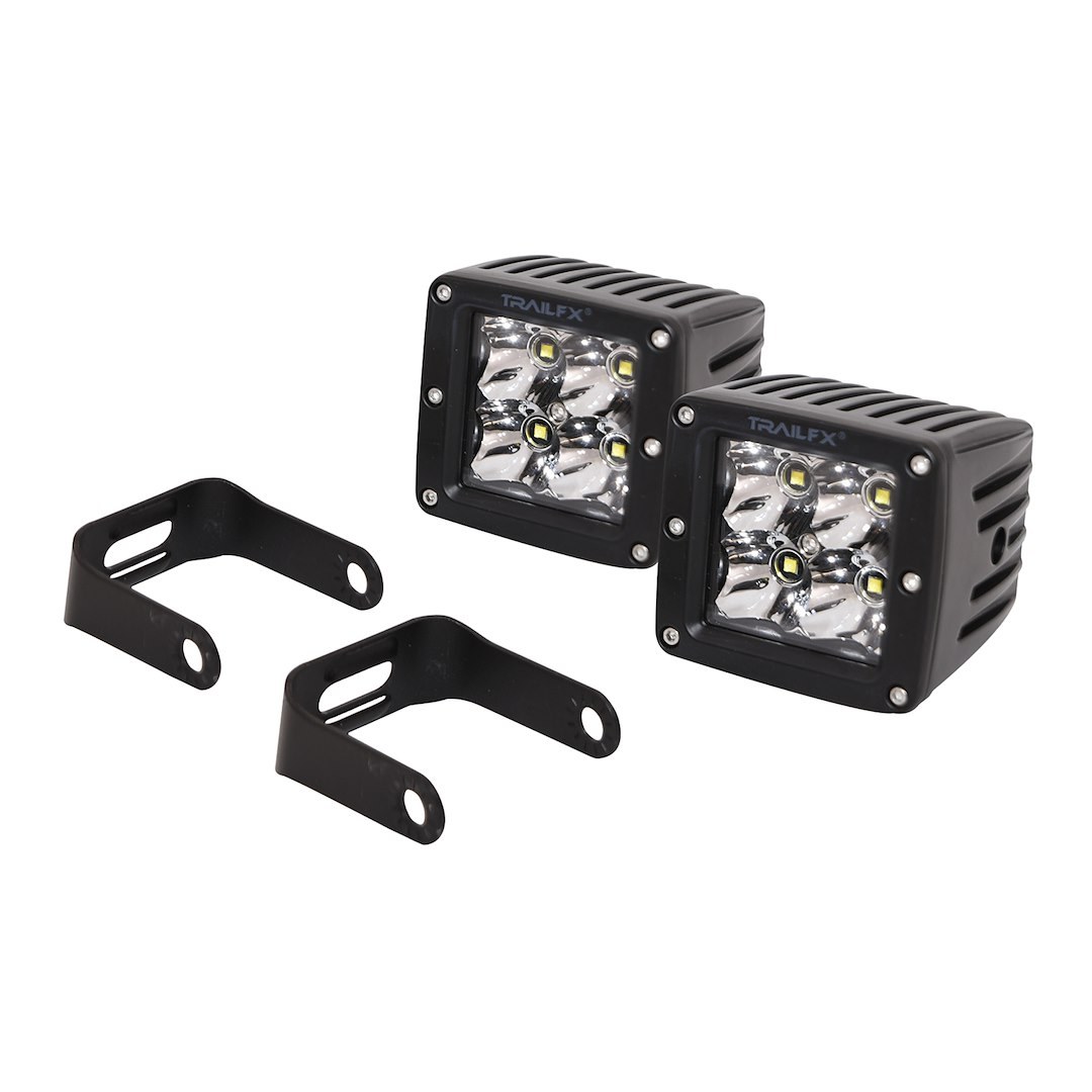 TrailFX Driving/ Fog Light, Tfx LED Lights, LED Bulb, 4 Clear Cree LED 5 Watt Bulbs, 3 Inch Cube, 20 Watt, 8 Degree Spot Beam – 2X2CSPPR