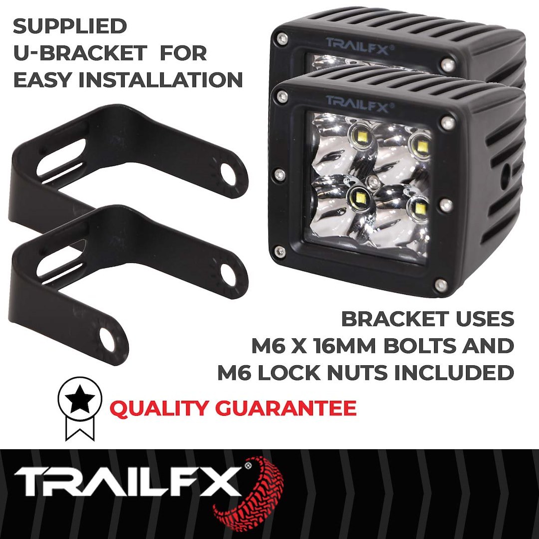 TrailFX Driving/ Fog Light, Tfx LED Lights, LED Bulb, 4 Clear Cree LED 5 Watt Bulbs, 3 Inch Cube, 20 Watt, 8 Degree Spot Beam – 2X2CSPPR