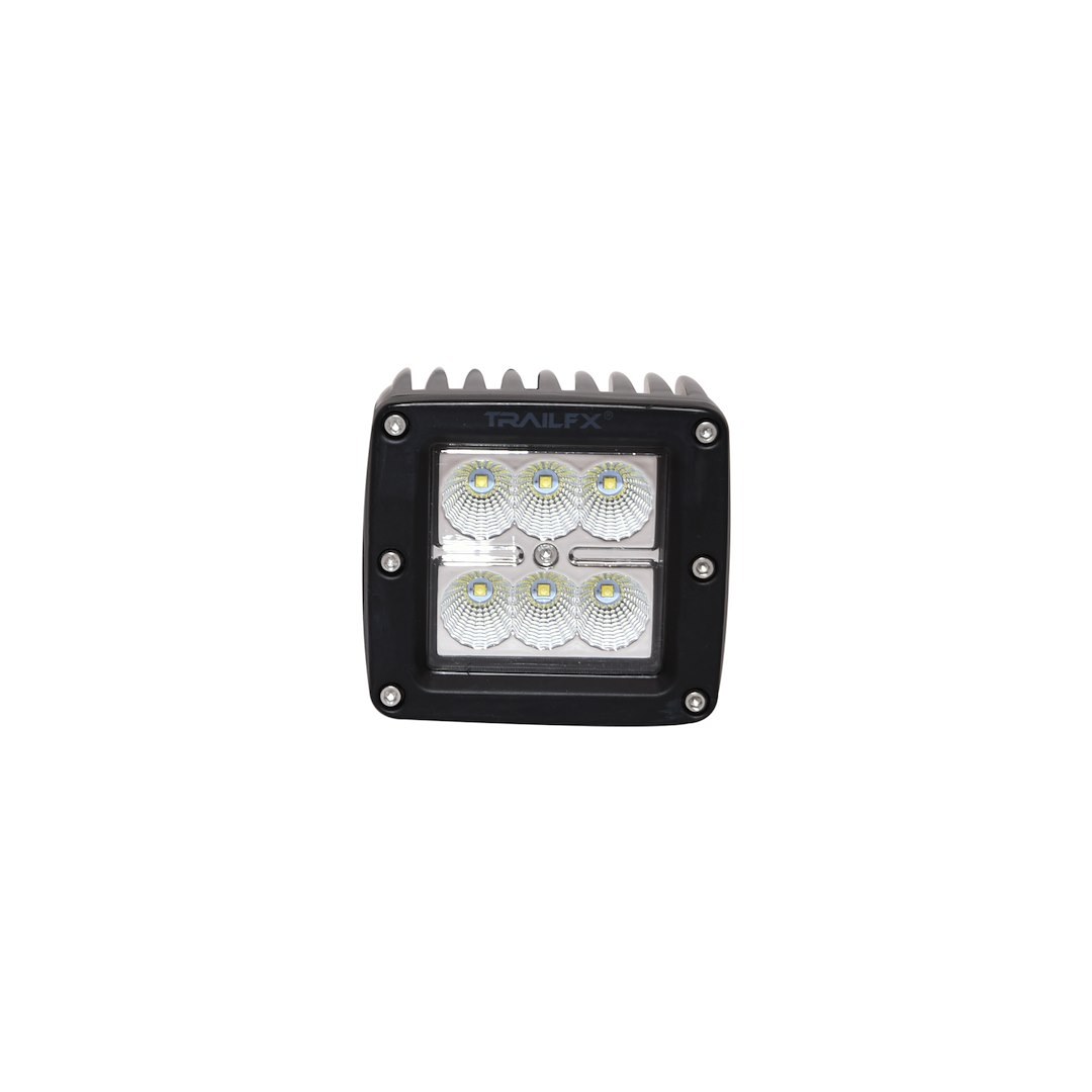 TrailFX Driving/ Fog Light, Tfx LED Lights, LED Bulb, 6 Clear Cree LED 3 Watt Bulbs, 3 Inch Cube, 20 Watt, 90 Degree Flood Beam – 3X2CFPR