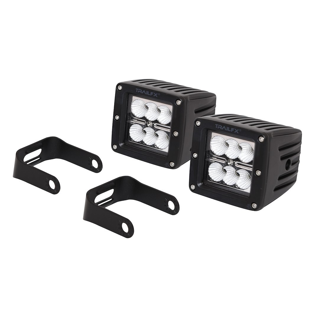 TrailFX Driving/ Fog Light, Tfx LED Lights, LED Bulb, 6 Clear Cree LED 3 Watt Bulbs, 3 Inch Cube, 20 Watt, 90 Degree Flood Beam – 3X2CFPR