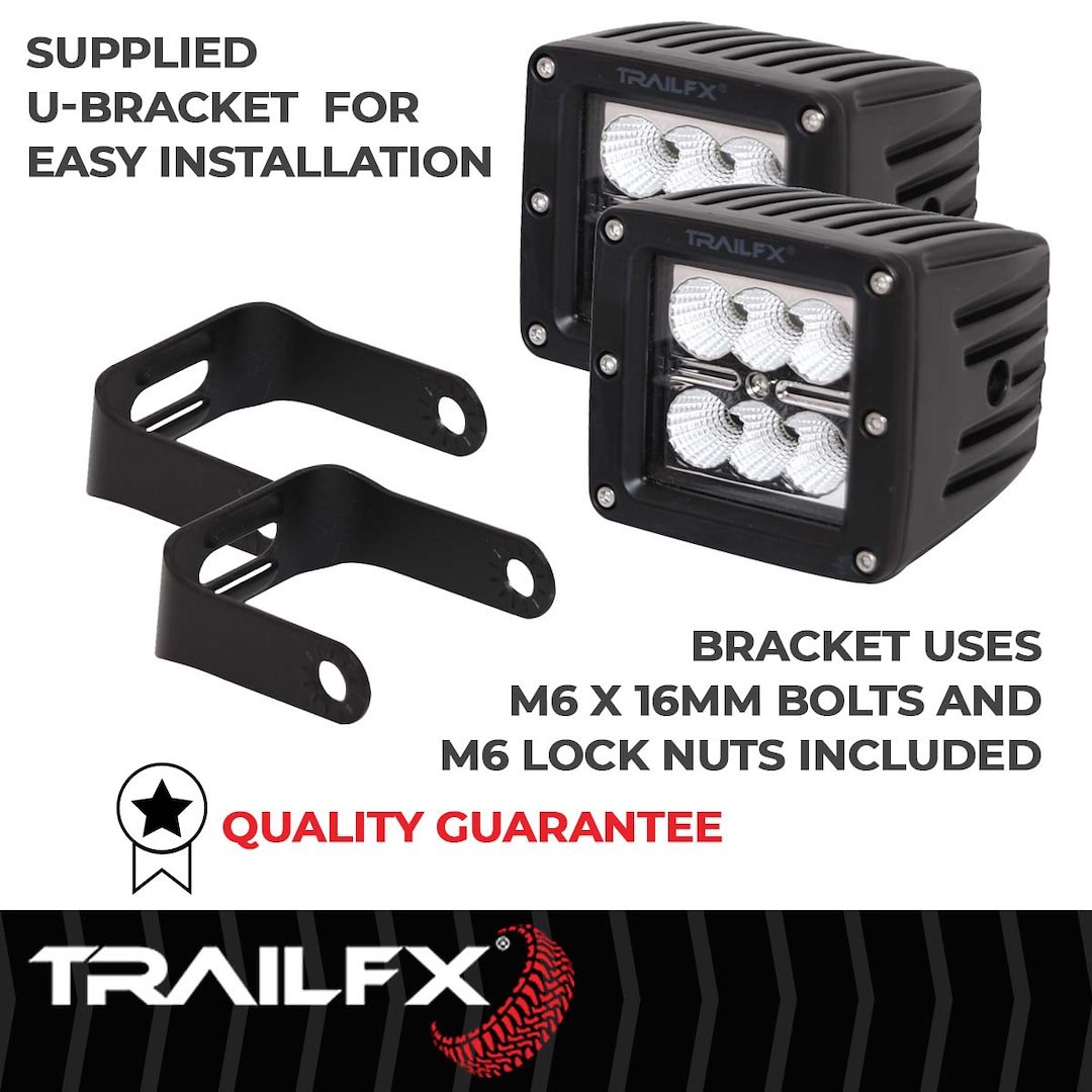 TrailFX Driving/ Fog Light, Tfx LED Lights, LED Bulb, 6 Clear Cree LED 3 Watt Bulbs, 3 Inch Cube, 20 Watt, 90 Degree Flood Beam – 3X2CFPR