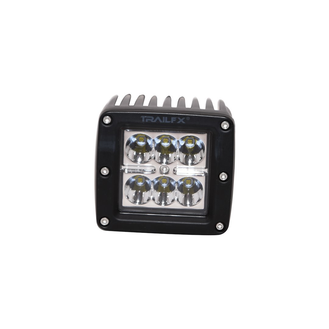 TrailFX Driving/ Fog Light, Tfx LED Lights, LED Bulb, 6 Clear Cree LED 3 Watt Bulbs, 3 Inch Cube, 20 Watt, 8 Degree Spot Beam – 3X2CSPPR