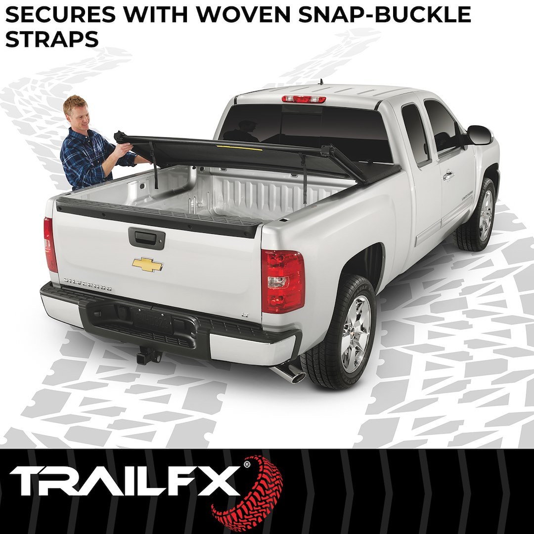 TrailFX Tonneau Cover, Tfx Soft Tri-Fold Tonneau Covers, Soft Folding, 2 Folds/ 3 Panels, Lockable Using Tailgate Handle Lock – TFX5012
