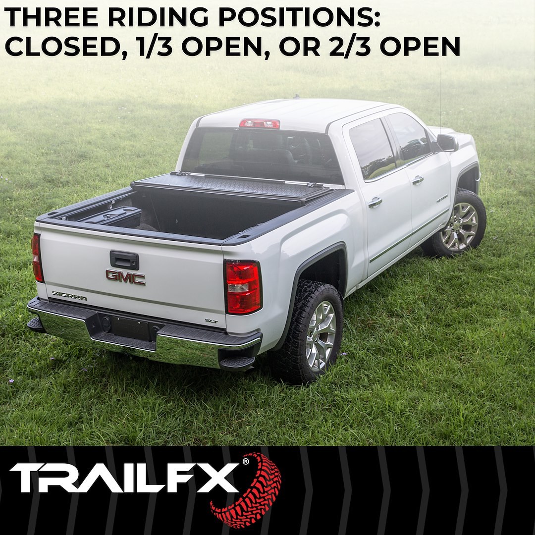 TrailFX Tonneau Cover, Tfx Standard Flush Tri-Fold, Hard Folding, 2 Folds/ 3 Panels, Low Profile, 2 Riding Positions – TFX5530