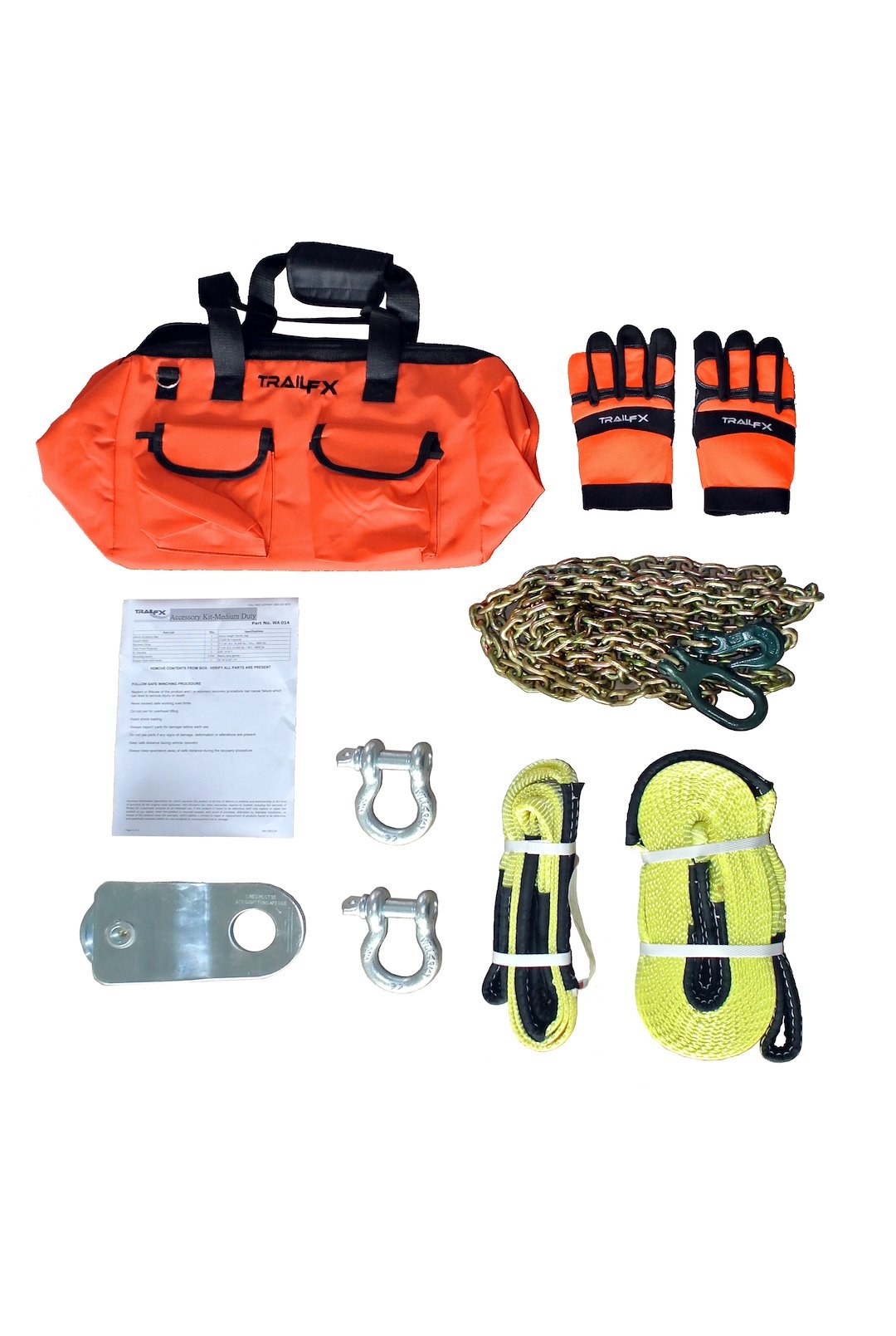 TrailFX Winch Rigging Kit, Tfx Winch Accessories, With 2 X 8 Inch 17600 Pound Breaking Strength Tree Trunk Protector – WA014