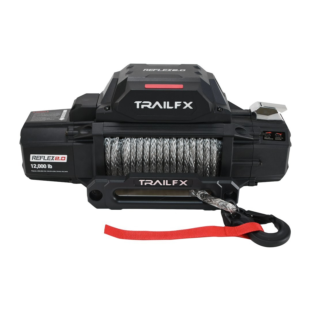 TrailFX Winch, Reflex 2.0, Vehicle Mounted, Vehicle Recovery Winch, 12 Volt Electric, 12000 Pound Line Pull Capacity, 94 Foot Synthetic Rope – WRS212B