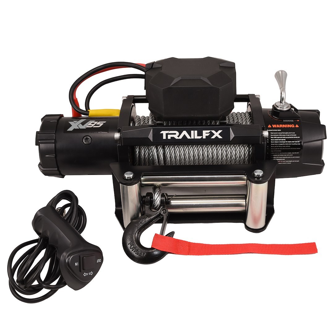 TrailFX Winch, XV95 Series, Vehicle Mounted, Vehicle Recovery Winch, 12 Volt Electric, 9500 Pound Line Pull Capacity, 94 Foot Wire Rope – WXV95B