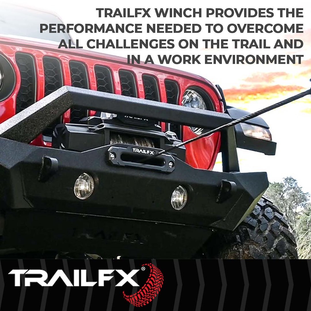 TrailFX Winch, XV95 Series, Vehicle Mounted, Vehicle Recovery Winch, 12 Volt Electric, 9500 Pound Line Pull Capacity, 94 Foot Wire Rope – WXV95B