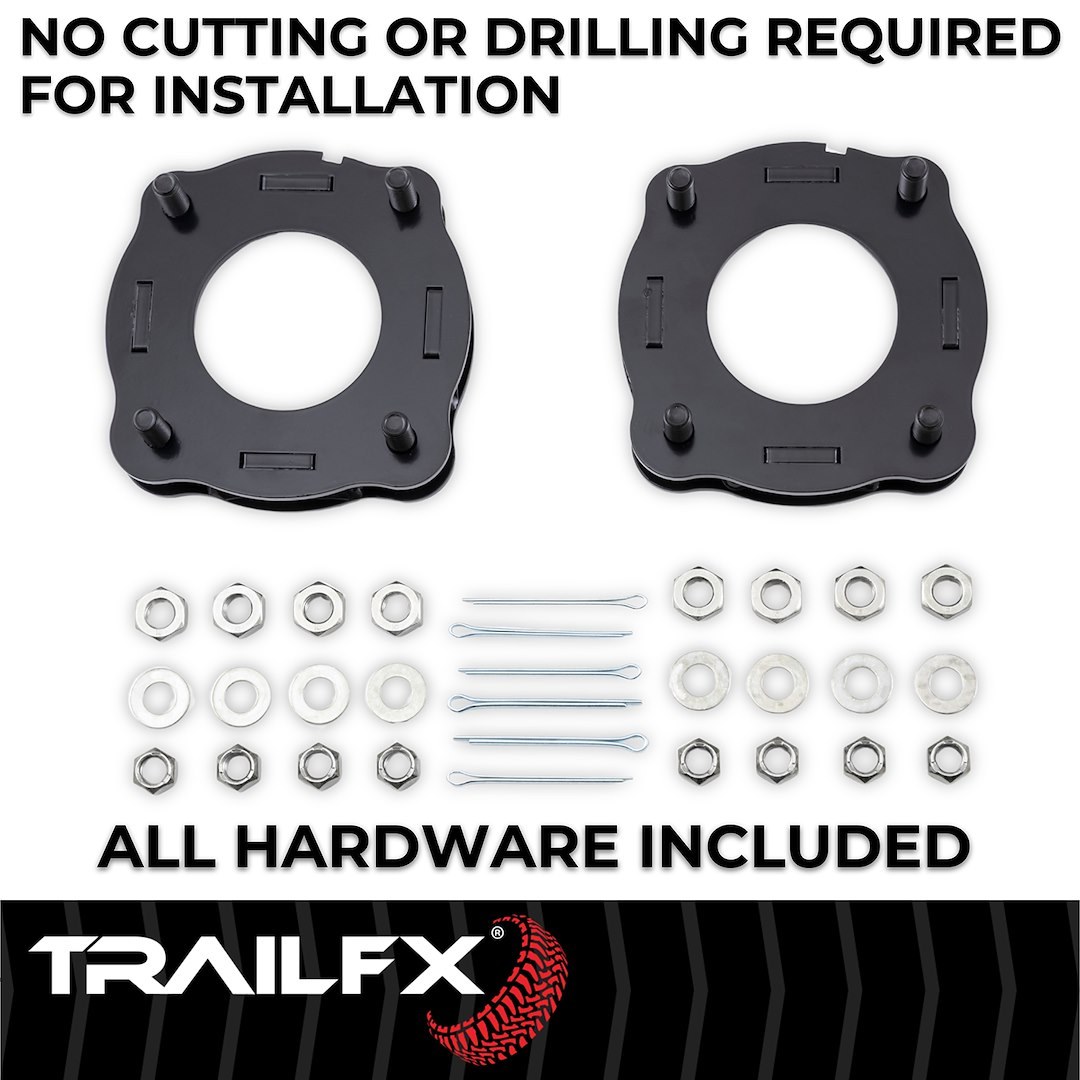 Suspens Pro Leveling Kit Suspension, Tfx Leveling Kits, 1-1/2 Inch Lift, Coil Spring Spacers, Steel, With Spacers/ Installation Hardware – T15LL1