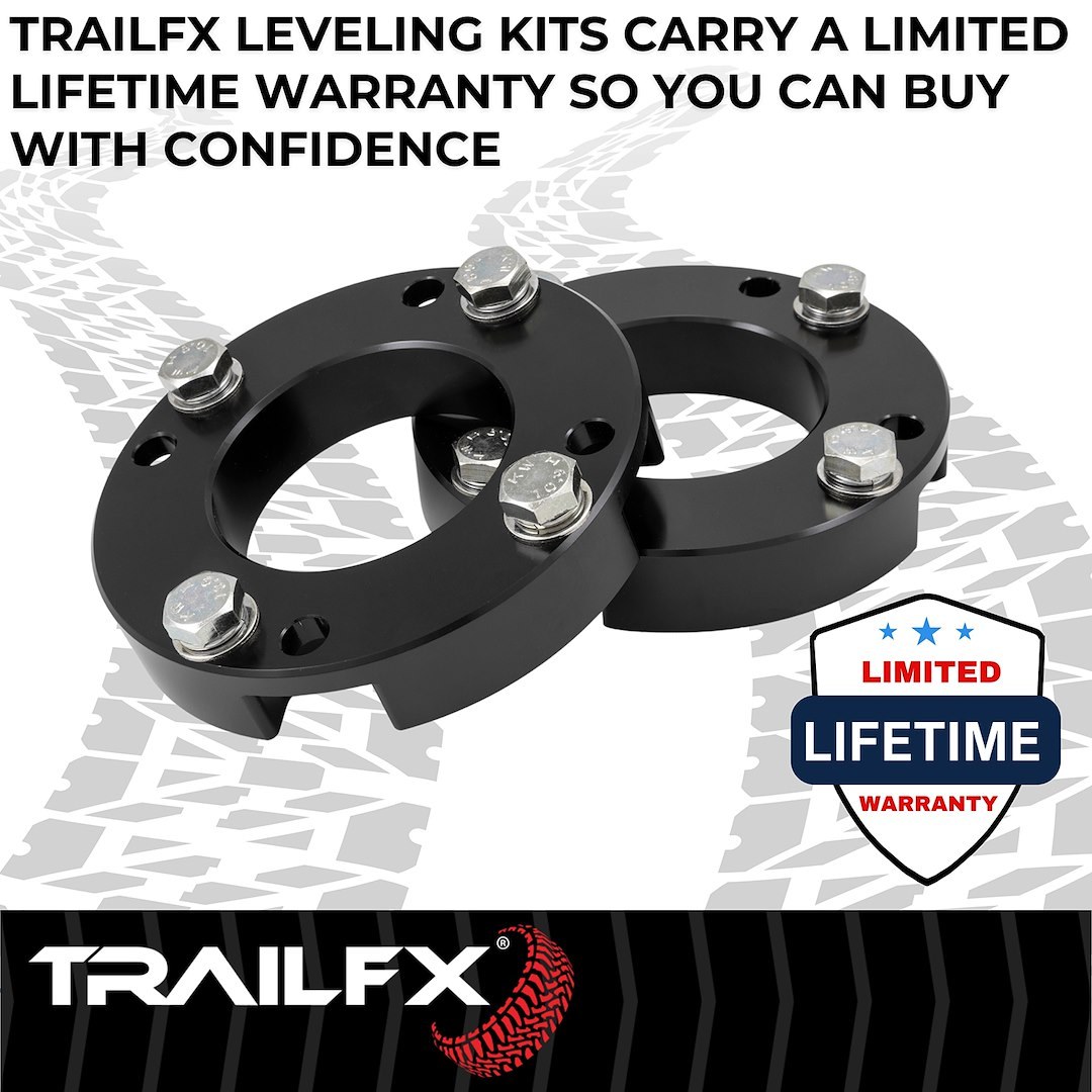Suspens Pro Leveling Kit Suspension, Tfx Leveling Kits, 1-1/2 Inch Lift, Strut Assembly Spacers, Billet Aluminum – T15LL2