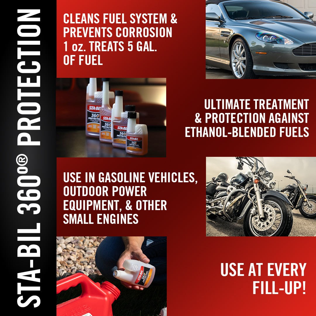 303 Products Fuel Additive, 360°® Protection, Ethanol Fuel Treatment, For Gasoline, Treats Up to 50 Gallons, 10 Ounce Bottle, Single – 22309