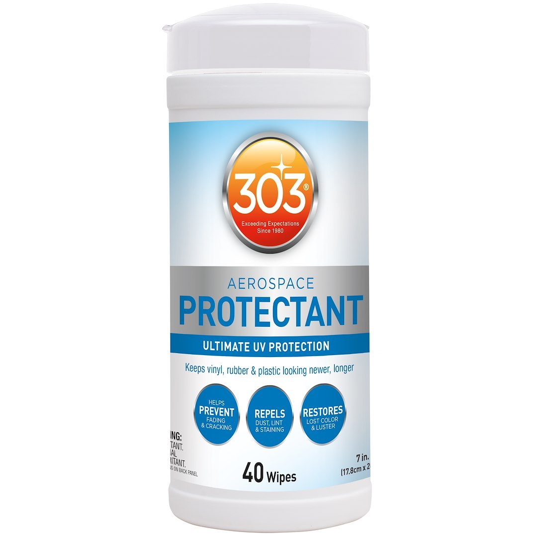 303 Products Vinyl Protectant, Aerospace Protectant ™, Single Canister of 40 Wipes – 30321