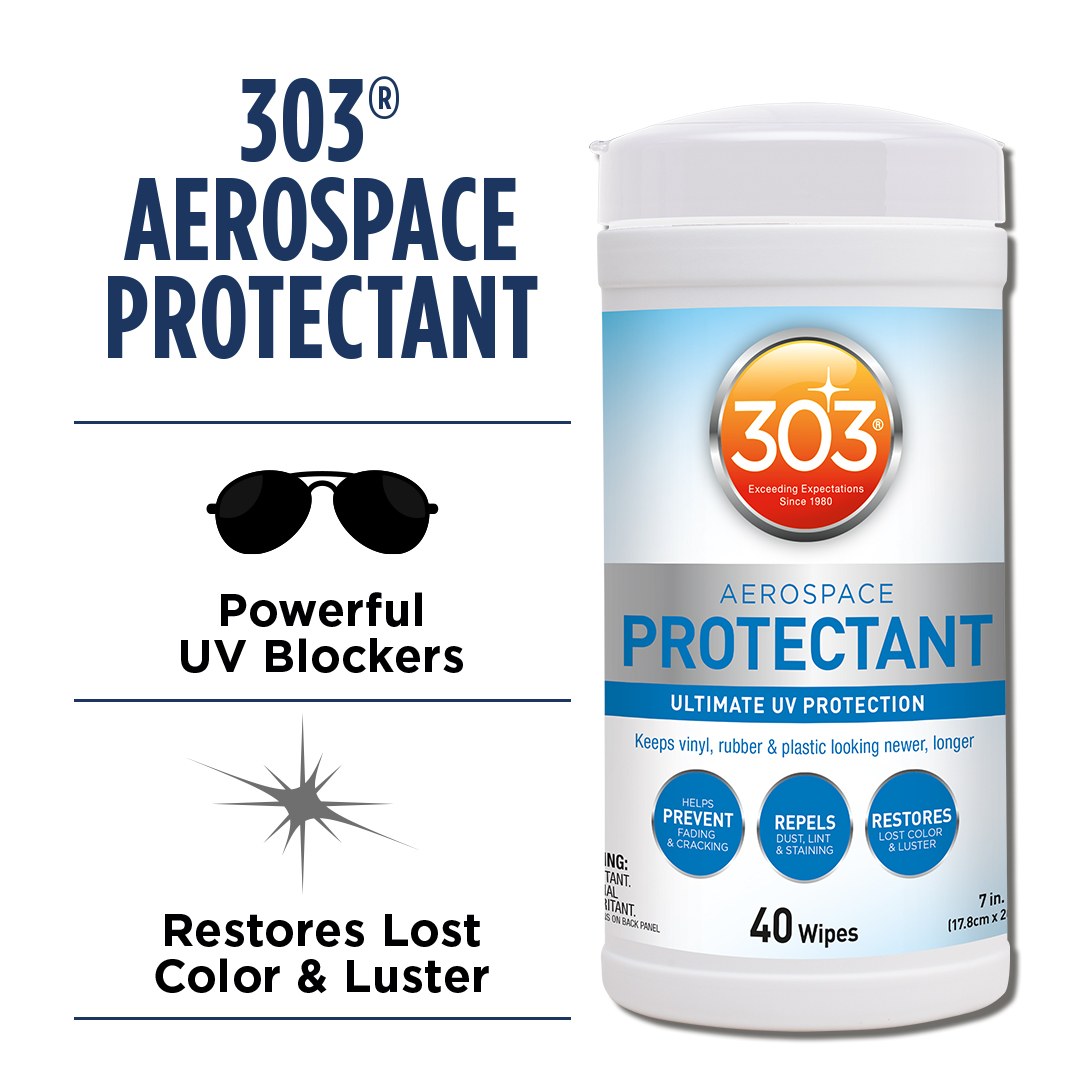 303 Products Vinyl Protectant, Aerospace Protectant ™, Single Canister of 40 Wipes – 30321