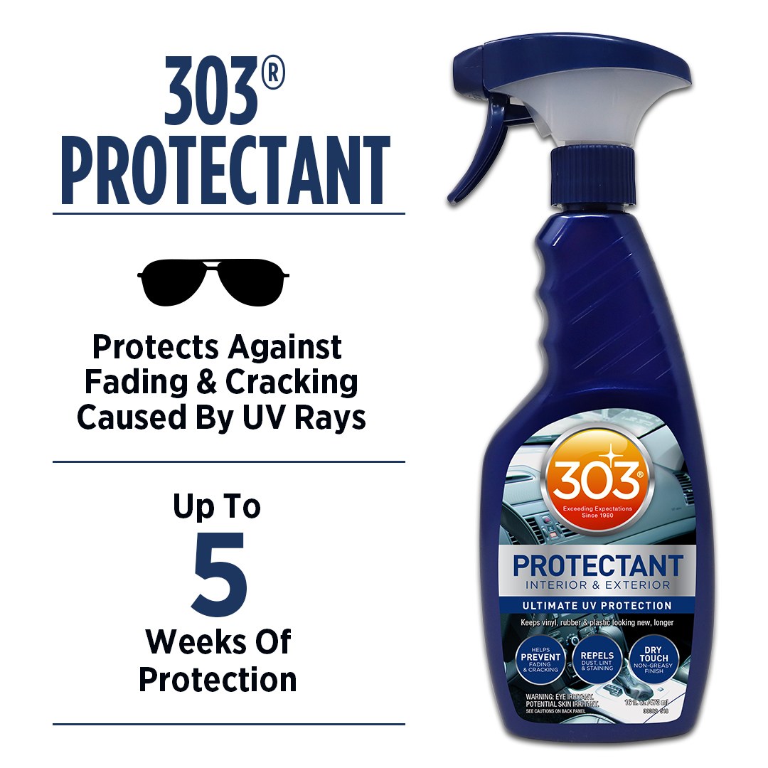 303 Products Vinyl Protectant, 16 Ounce Spray Bottle, Single, Used to Protect Vinyl/ Rubber/ Plastic – 30382