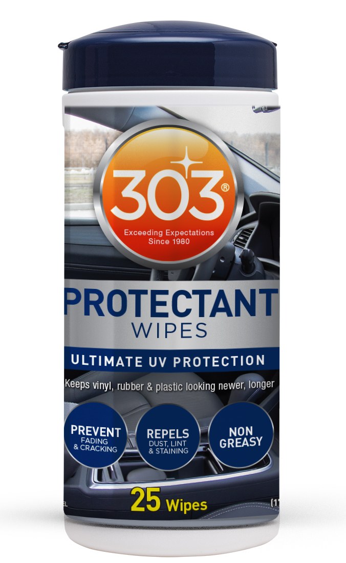 303 Products Cleaning Wipe, Used for Vinyl/ Rubber/ Plastic, Single Canister of 25 Wipes – 30397