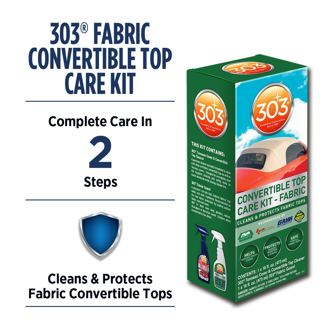 303 Products Soft Top Care Kit, With 16 Ounce Spray Bottle of Tonneau and Convertible Top Cleaner, For Fabric – 30520