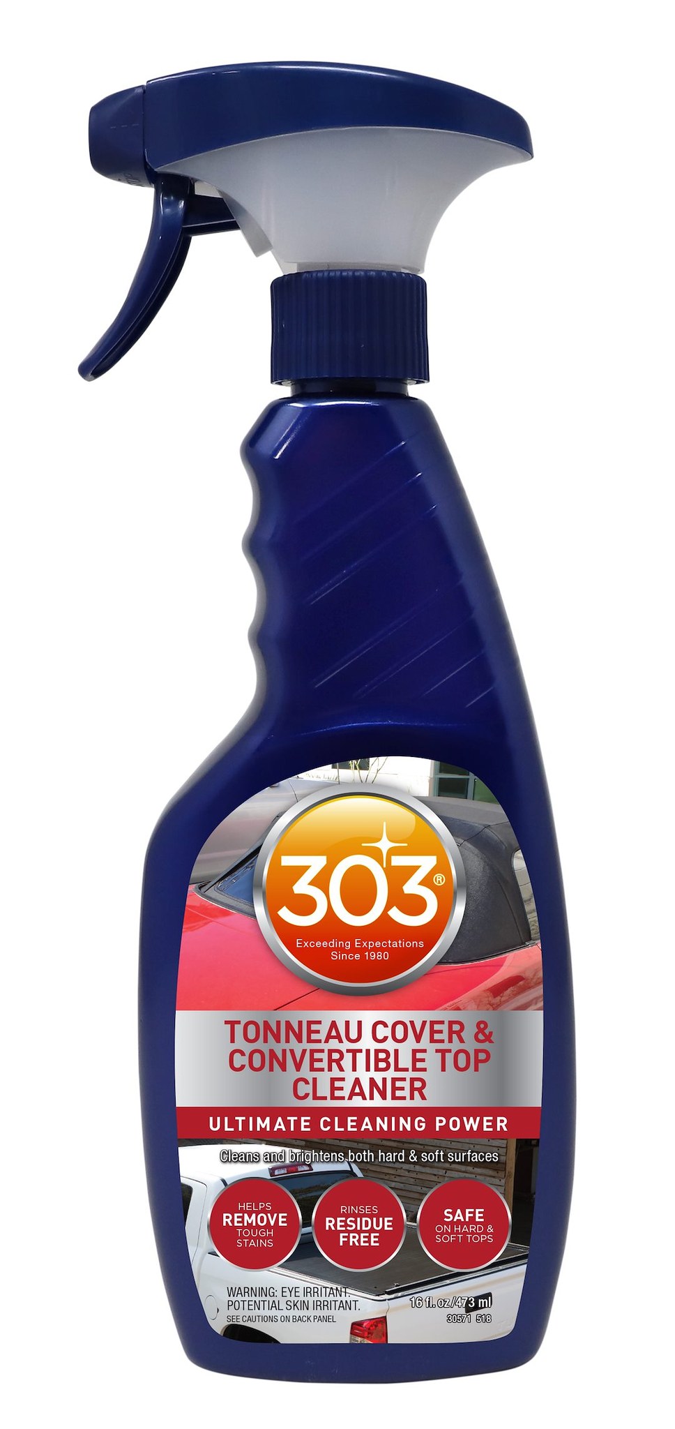 303 Products Vinyl Cleaner, 16 Ounce Spray Bottle, Single, Use to Clean Fabric and Vinyl Convertible Tops/ Tonneau Covers/ Car Bras – 30571