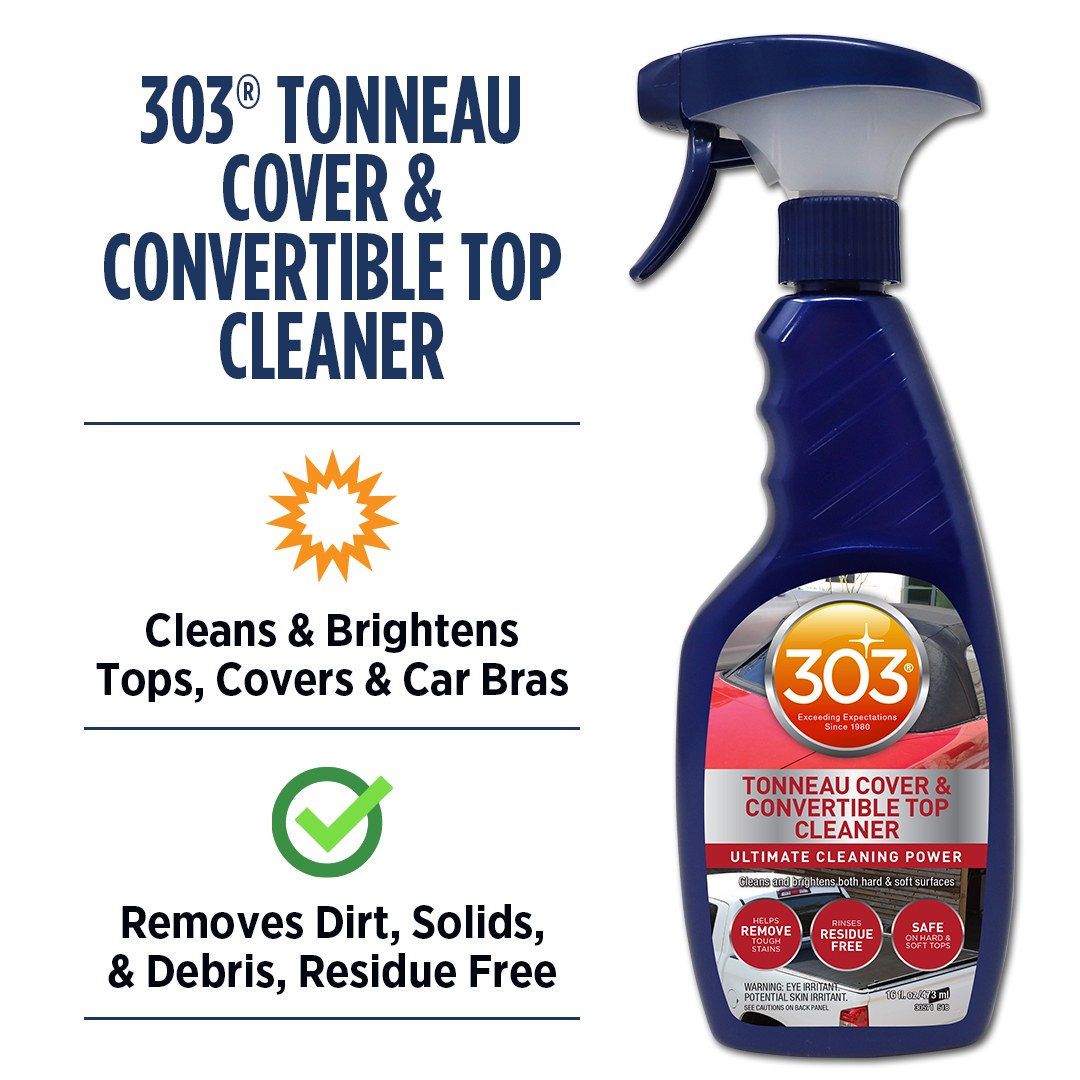 303 Products Vinyl Cleaner, 16 Ounce Spray Bottle, Single, Use to Clean Fabric and Vinyl Convertible Tops/ Tonneau Covers/ Car Bras – 30571