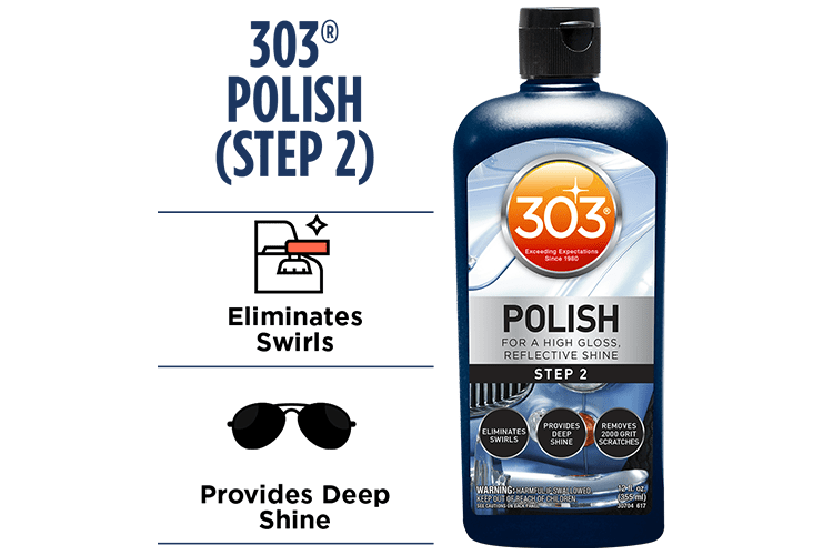 303 Products Polishing Compound, Use to Remove 2000 Grit Scratches/ Swirls/ Moderate Paint Defects and Provides Gloss Reflective Shine, Liquid – 30704
