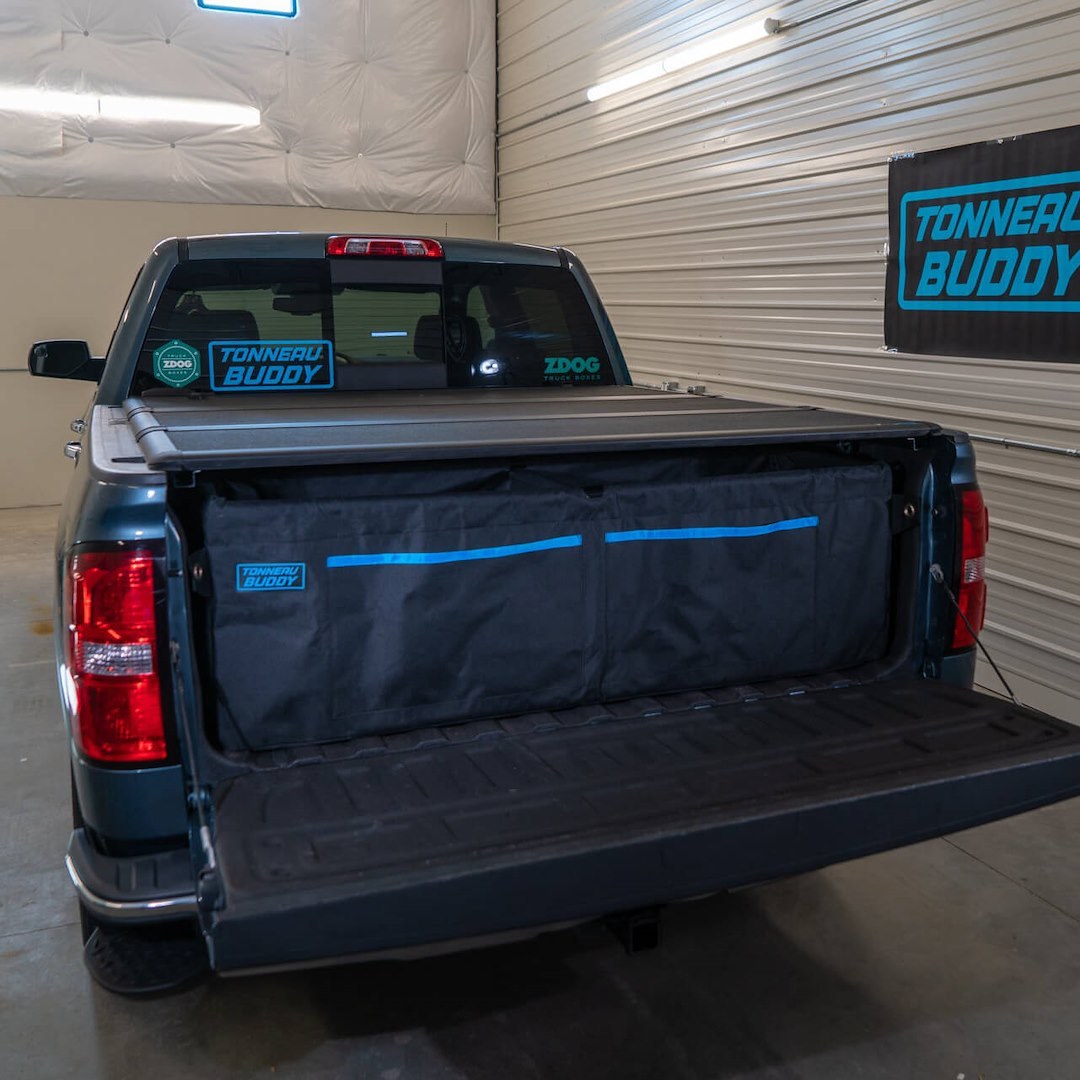Tonneau Budd Cargo Organizer, Truck Bed of Full-Size Truck, Single Compartment with 16 Inside and 2 Outside Pockets, With Removeable Divider – TBFS