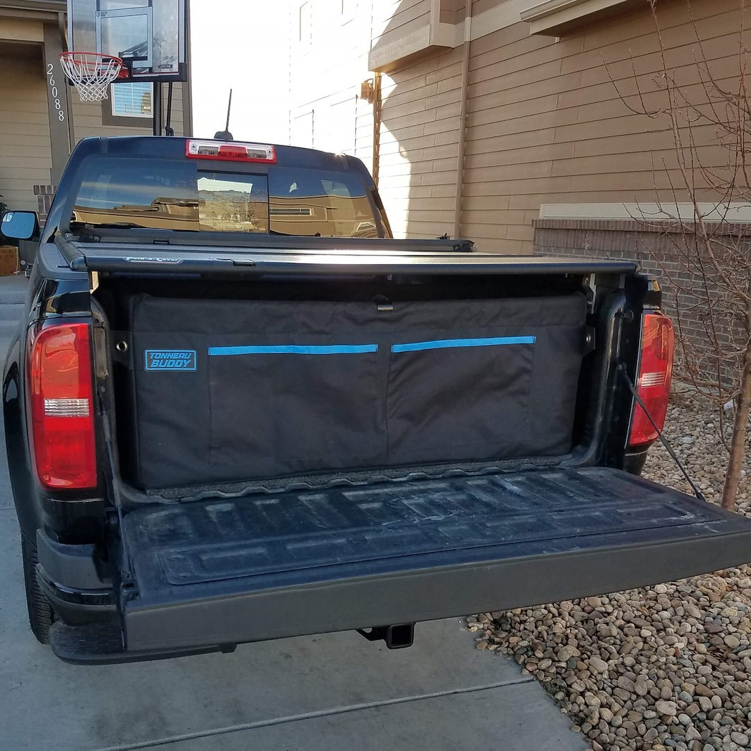 Tonneau Budd Cargo Organizer, Truck Bed of Mid-Size Truck, Single Compartment with 16 Inside and 2 Outside Pockets, With Removeable Divider – TBMSHD