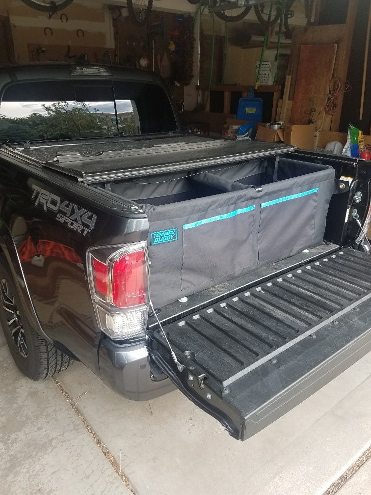 Tonneau Budd Cargo Organizer, Truck Bed of Mid-Size Truck, Single Compartment with 16 Inside and 2 Outside Pockets, With Removeable Divider – TBMSHD