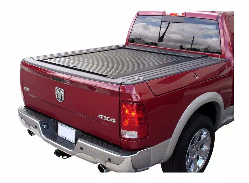 Truck Covers Tonneau Cover, American Roll Cover, Hard Manual Retractable, Low Profile, Powder Coated Black, Aluminum, Key Lock – CR204-A