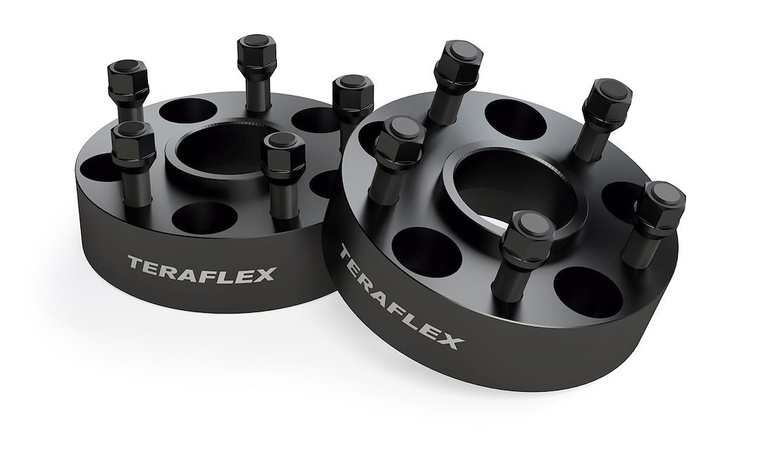 TeraFlex Wheel Adapter, Offset Adapter, 5 X 127 Millimeter/ 5 X 5.00 Inch Axle Bolt Pattern, 1-3/4 Inch Thickness, Black, Aluminum – 1057000