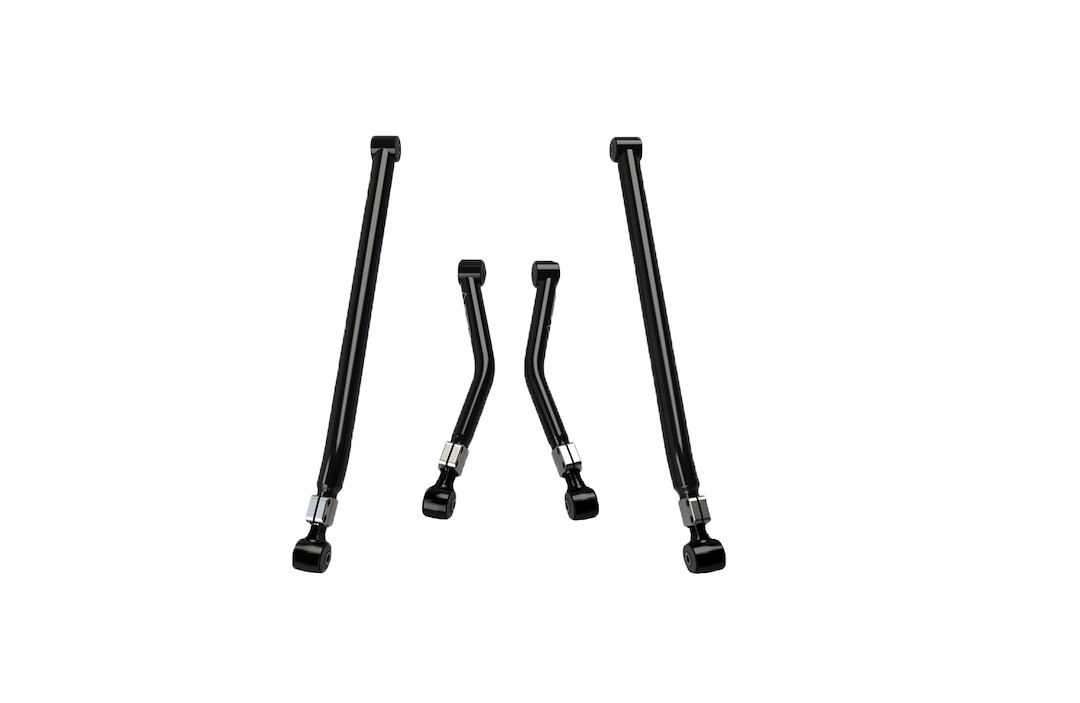 TeraFlex Control Arm, Alpine Ir (independent Rotation), Tubular, Adjustable, Black, Steel, With Rubber Bushings, Set of 4 – 1315003