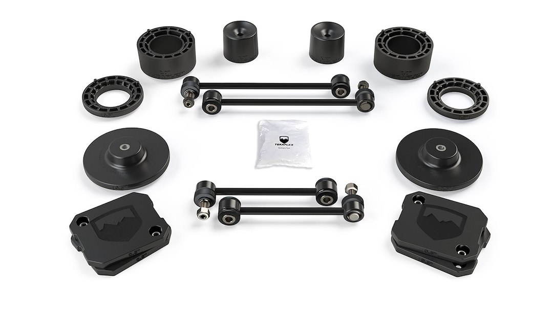 TeraFlex Lift Kit Suspension, 2-1/2 Inch Front Lift, 1/2 Inch Rear Lift, Without Shock Absorbers IN Kit – Shock Change Necessary – 1375200
