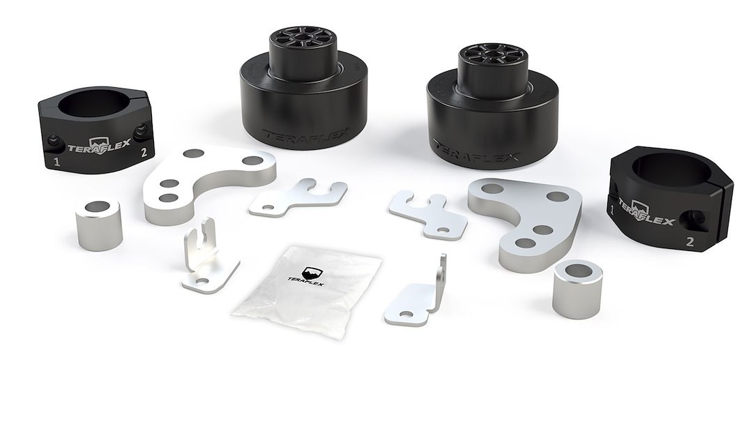 TeraFlex Lift Kit Suspension, 2 Inch Front Lift, 2 Inch Rear Lift, Without Shock Absorbers IN Kit – Shock Change Not Necessary, Black – 1392200