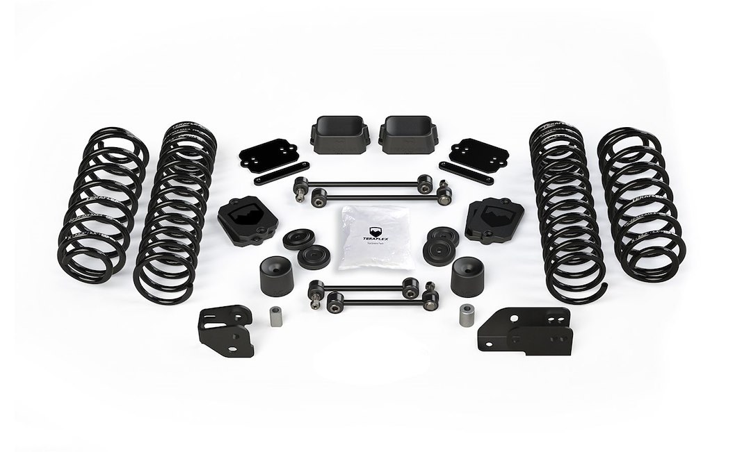 TeraFlex Lift Kit Suspension, Base, 4-1/2 Inch Front Lift, 4-1/2 Inch Rear Lift, Without Shock Absorbers IN Kit – Shock Change Necessary – 1402420