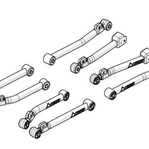 TeraFlex Control Arm, Alpine Flexarm, Tubular, Adjustable, Black, Steel, With Rubber Bushings, Set of 8 – 1415610