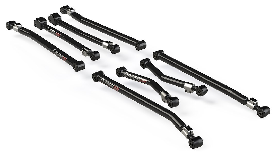 TeraFlex Control Arm, Alpine Ir (independent Rotation), Tubular, Adjustable, Black, Steel, With Rubber Bushings, Set of 8 – 1415612