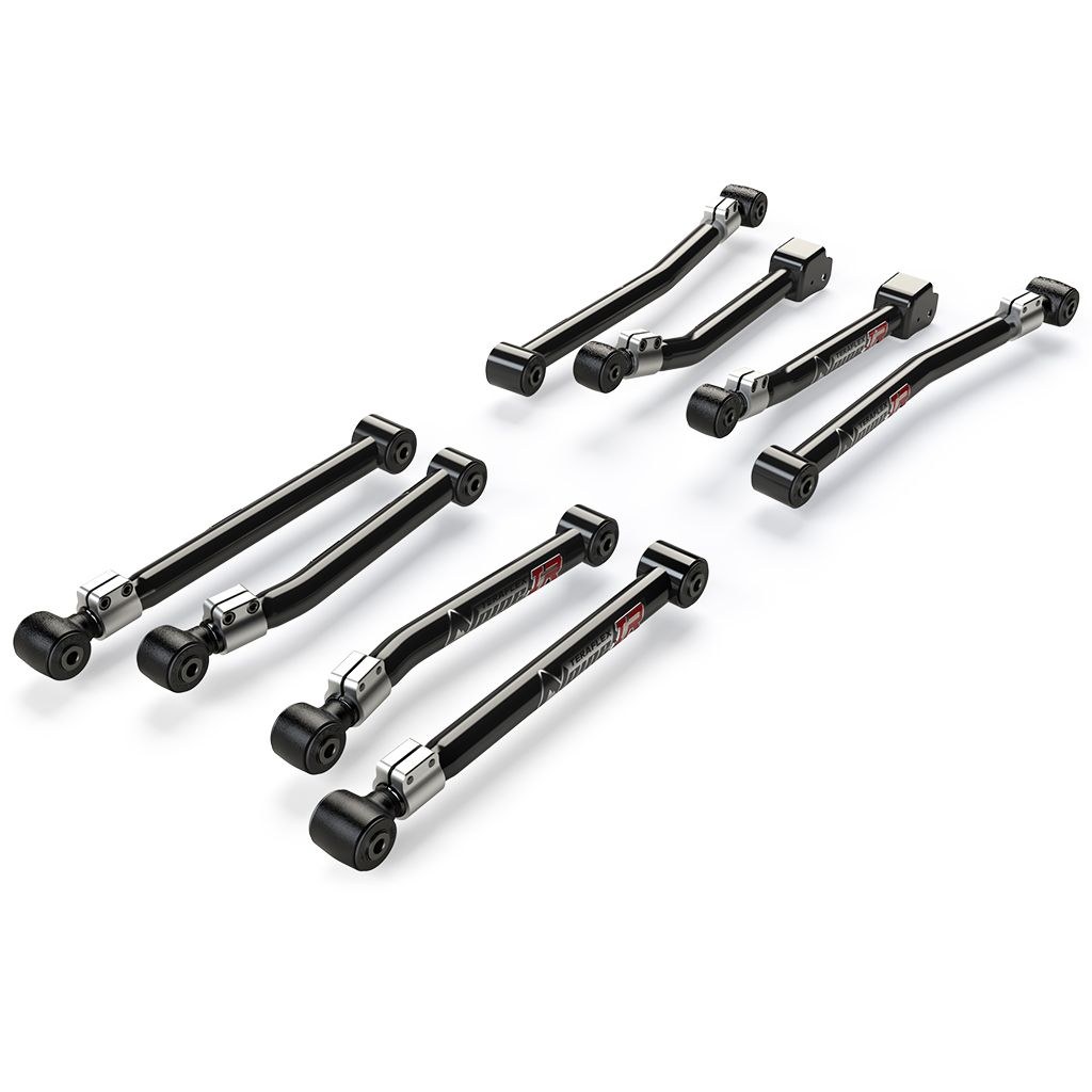TeraFlex Control Arm, Alpine Ir (independent Rotation), Tubular, Adjustable, Black, Steel, With Rubber Bushings, Set of 8 – 1416510
