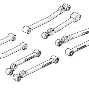 TeraFlex Control Arm, Alpine Ir (independent Rotation), Tubular, Adjustable, Black, Steel, With Rubber Bushings, Set of 8 – 1416510