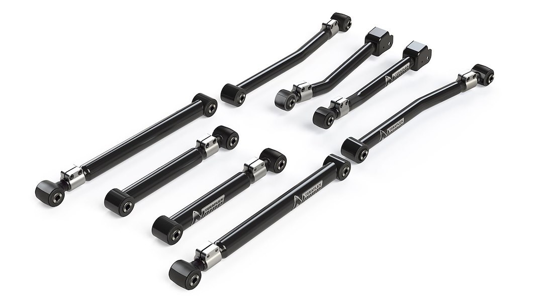 TeraFlex Control Arm, Alpine Flexarm, Tubular, Adjustable, Black, Steel, Set of 8 – 1417500