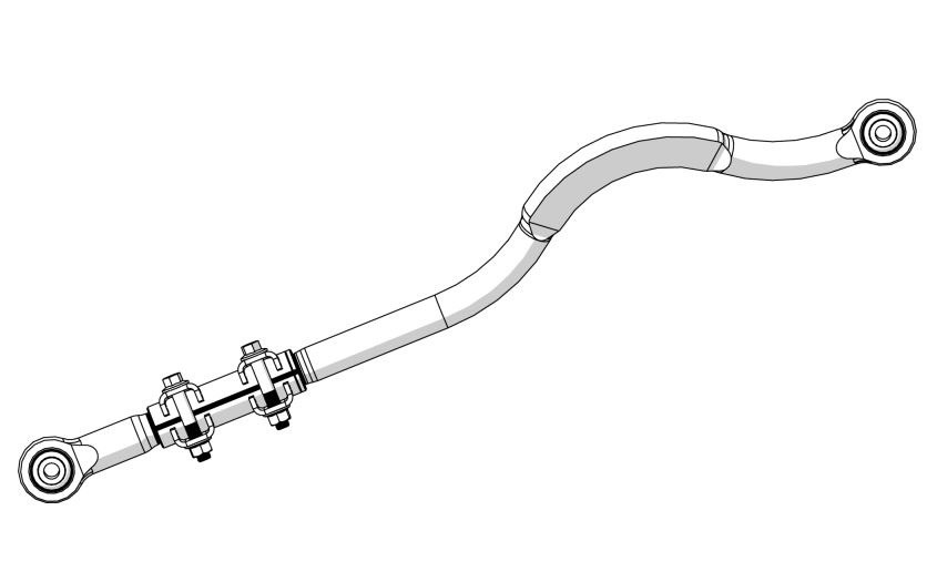 TeraFlex Track Bar, For Use with 0 to 6 Inch Lift, Adjustable, Black – 1753418