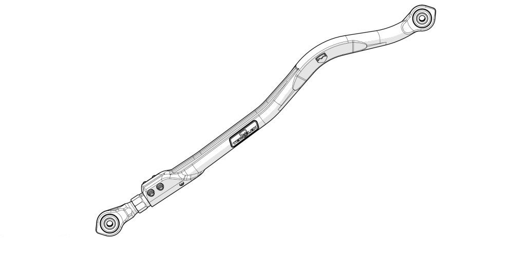 TeraFlex Track Bar, 0 to 6 Inch Lift, Painted, Black, Steel – 1753420