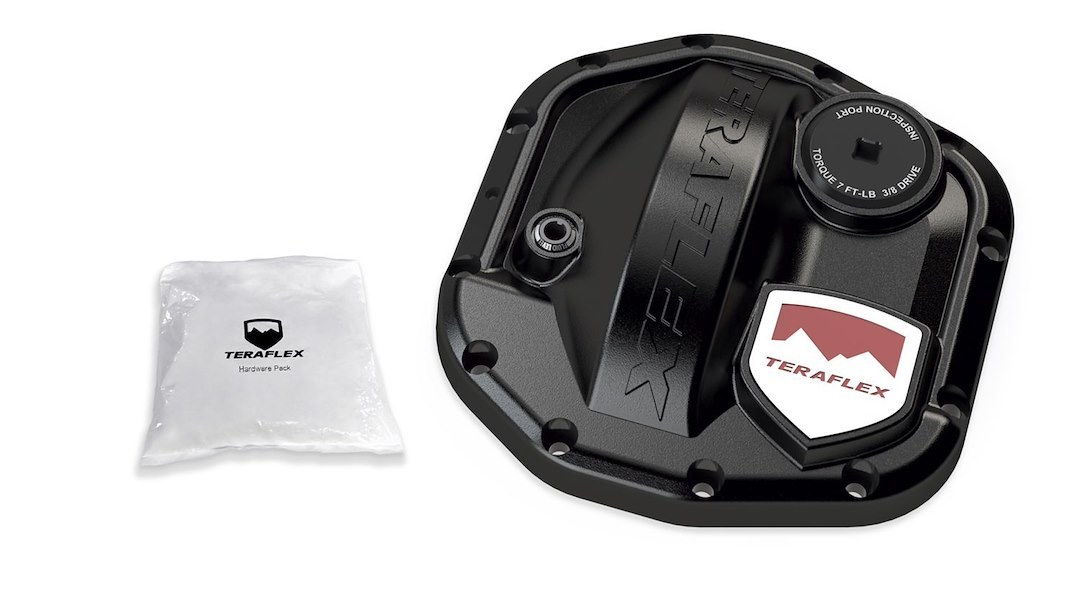 TeraFlex Differential Cover, Dana 30 Standard and High Pinion, 10 Bolt, Without Girdle, With Fill Plug, Without Drain Plug, Black, Cast Iron – 3990630